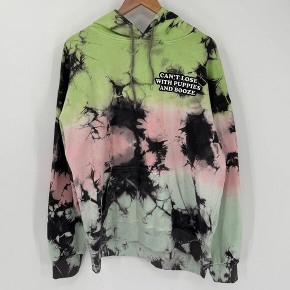 Assholes Live Forever Tie Dye‎ Hoodie Sweatshirt XL Puppies & Booze Graphic